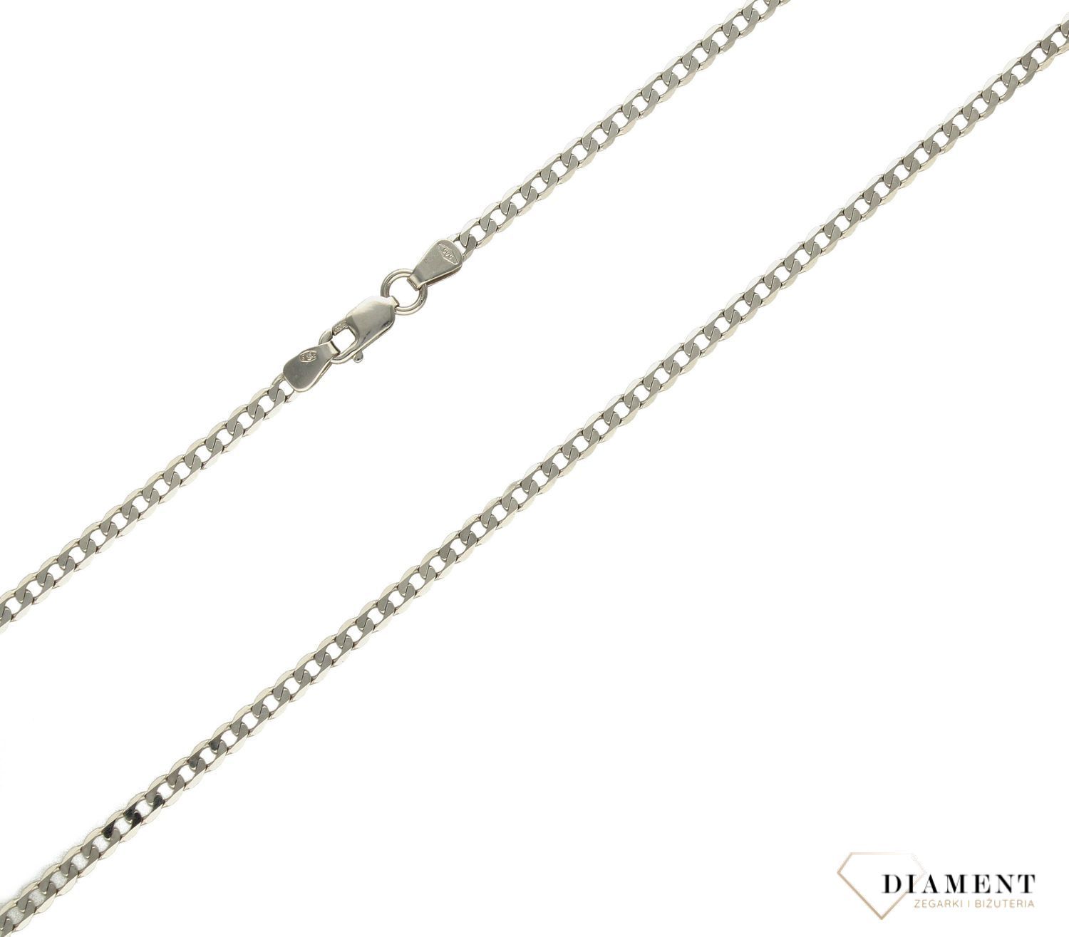 Złoty łańcuszek białe złoto 585 pancerka z grawerowaniem 3mm 45 cm DIA-LAN-6018-585 3mm. Łańcuszki to uniwersalne dodatki, które sprawdzają się na każdą okazję i dla kobiet w każdym wieku. Złoty łańcuszek jest uniwersalnym d.jpg